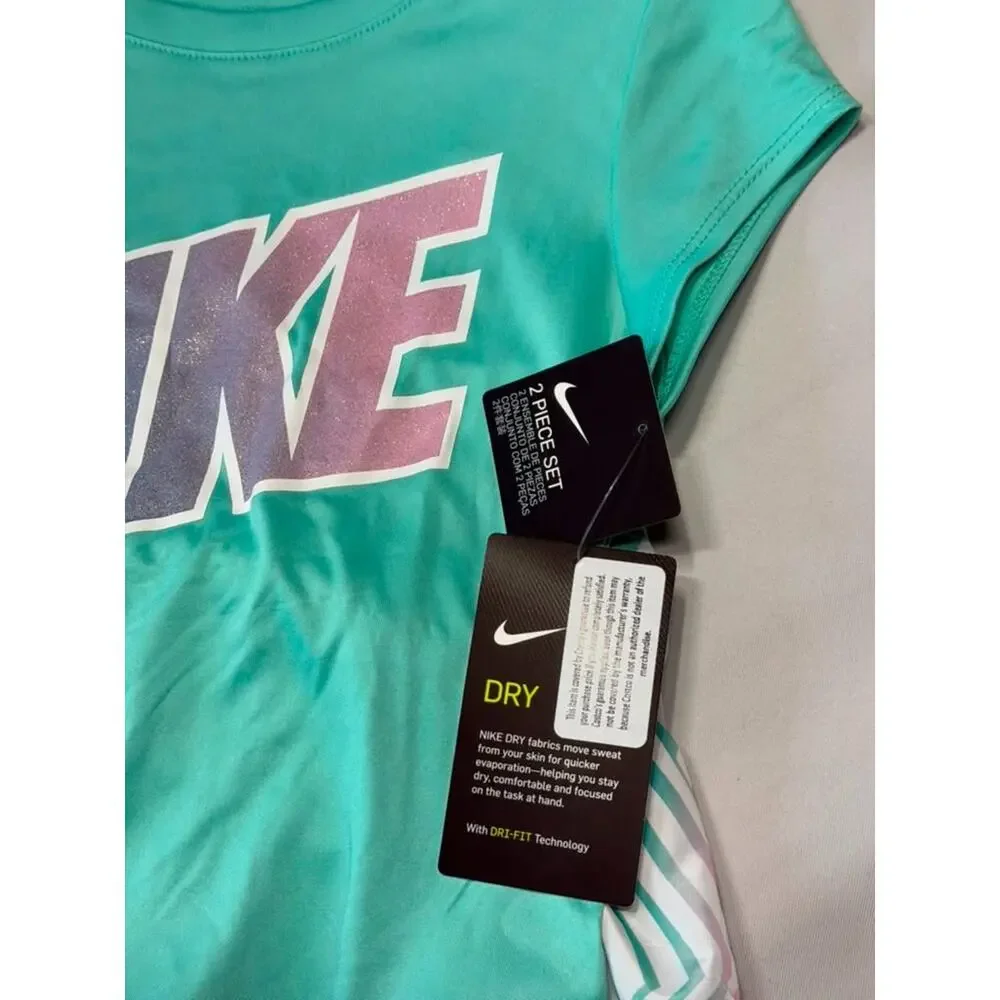 Nike Girls 2-Piece Dri-FIT Performance Set – Tropical Twist – Size 6X